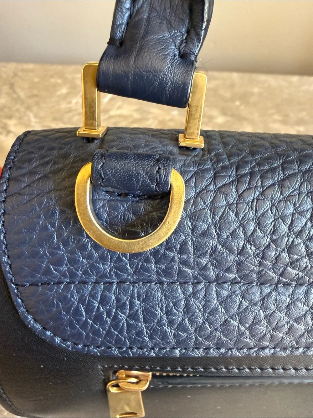 Celine Top Handle Bag in Black, Navy & Red with COA Authentic!!
